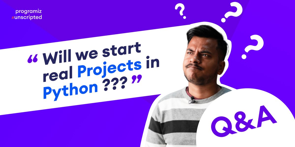 programiz's tweet image. We are back with another #askprogramiz Q&A session! 
Why now? Well, we have reached the 10k milestone and it's all thanks to you guys who have been supporting us all along. 
Watch now!🖇️: youtu.be/EhQ6SfKRkKw
#programiz #programizunscripted #programming #YouTube #python