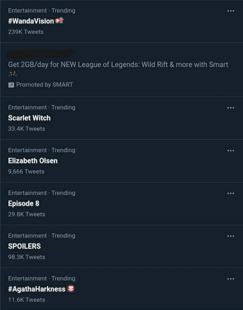 mcusorcery's tweet photo. i love seeing the trend list!!! DESERVING. #WandaVision https://t.co/7ZddV7gjkp