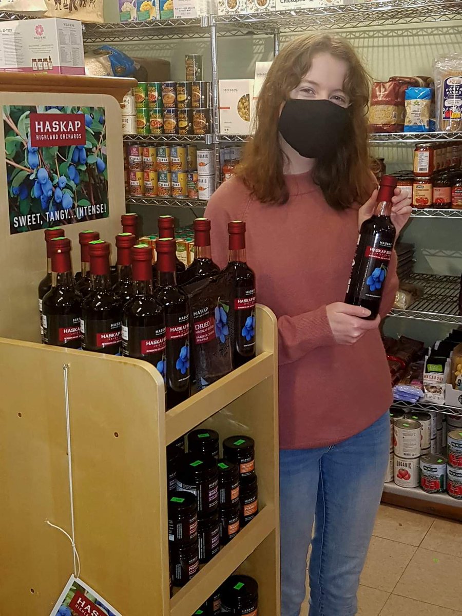 HaskapHighland's tweet photo. Guess who's carrying #Haskap highland orchards delish products !  
 Eos Natural Foods in #Wolfville, #NovaScotia ! 
 
How will you incorporate Haskap in your healthy mealtimes or snacktimes ? 

#Haskapberry #healtheating #superfood #superfruit #berrypower #farmersofnovascotia 
✅ https://t.co/PSA87y1Eq6