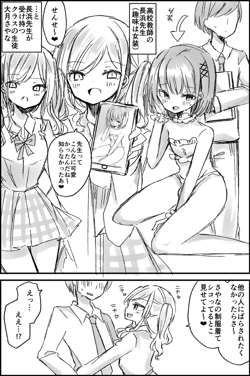 ギャル生徒にいいようにされる女装趣味の教師