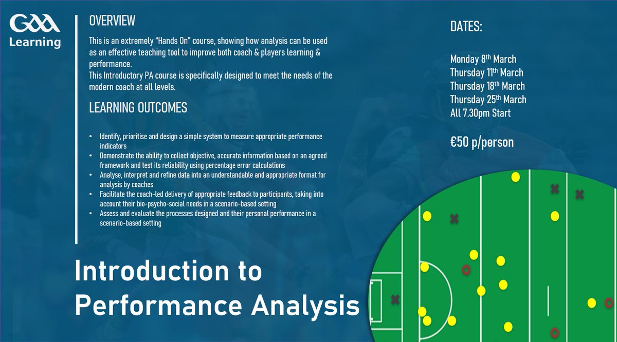 Interested in Performance Analysis and want to learn more about it? Head over to the National Introduction to Performance Analysis course bit.ly/3dKZi7n Tutors will include <a href="/tomasmount/">Tomas mount</a> <a href="/BrianMcClella14/">Brian McClelland</a> &amp; @GAASportScience