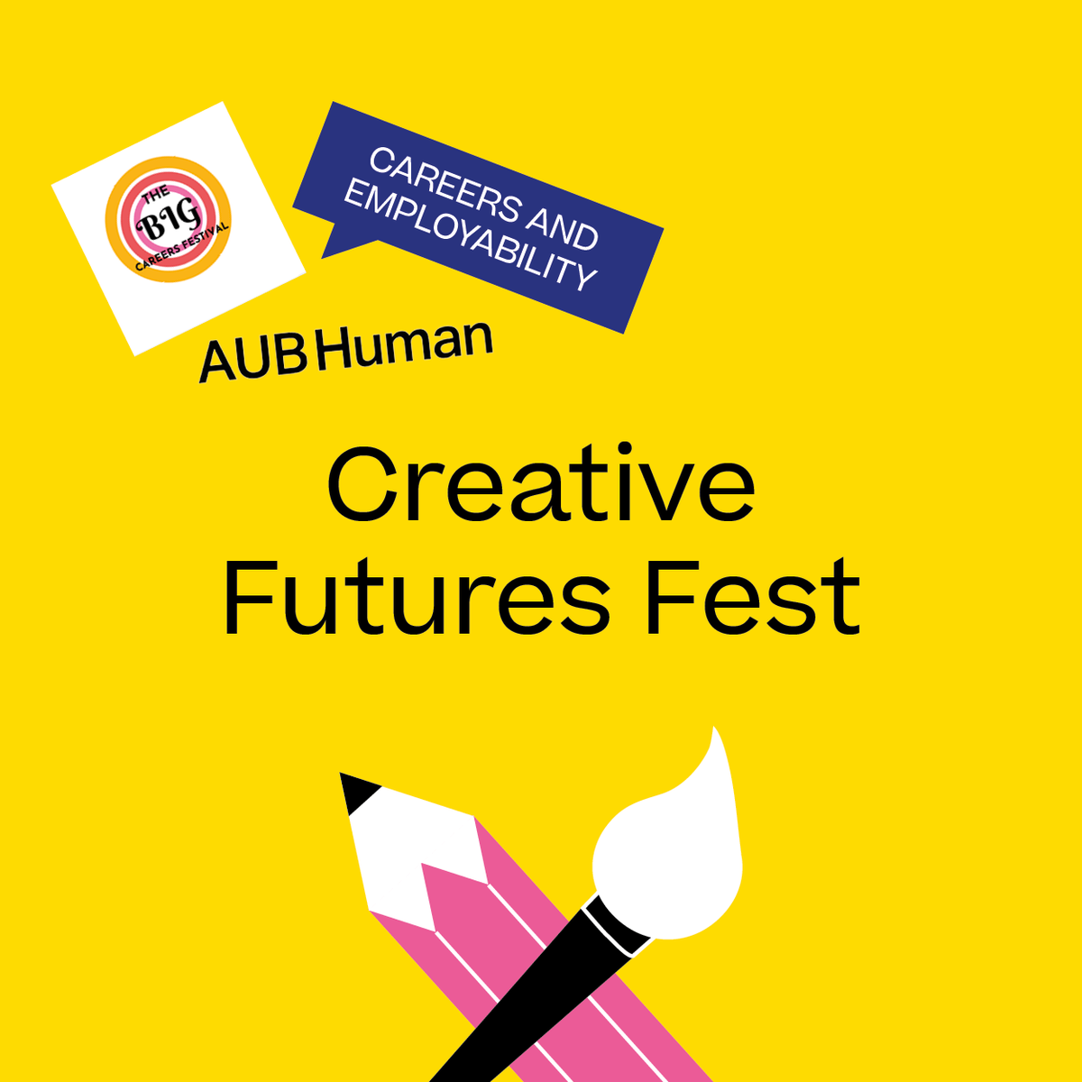AUB Creative Futures Fest- Full line up released!
.
The AUB careers team are pleased to present the AUB Creative Futures Fest in collaboration with <a href="/aubhuman/">AUB Human</a> and @thebigcareersfestival and you're invited 😀😀 Visit aub.jobteaser.com for more information.