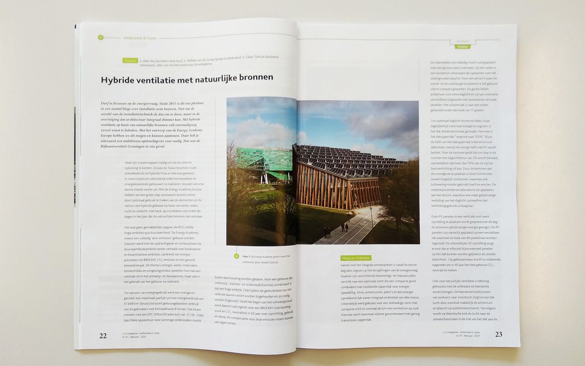 Onze publicatie over hybride ventilatie met natuurlijke bronnen is gepubliceerd in TVVL Magazine! Je leest het artikel via onze website: buff.ly/3krmAR9