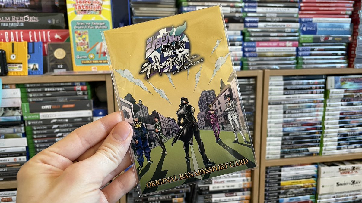 AmetDj's tweet photo. Here's another incredibly rare Banapassport for my arcade cards collection. Limited edition for JoJo's Bizarre Adventure Last Survivor arcade game, exclusively distributed at Jump Festa '20 held in Chiba, Japan in December 2019 😁
#Banapassport #ジョジョ #ArcadeCards https://t.co/znehze3WUh
