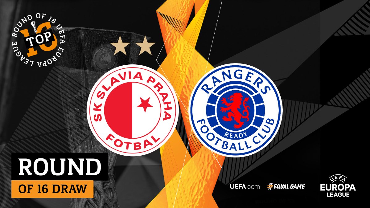 Sk Slavia Prague En On Twitter Slavia Will Face Rangersfc In The Uel Round Of 16 Https T Co Zqgbnsss2o Rangers Are Unbeaten In The Scottish Premiership This Season 18 Points Clear