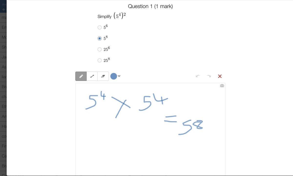 MA_Maths1's tweet photo. Year 11 Maths assessment on Desmos today. Great functions- teachers can see students’ workings. @bridgetchida @MerchantsAc https://t.co/cUXRghFpij