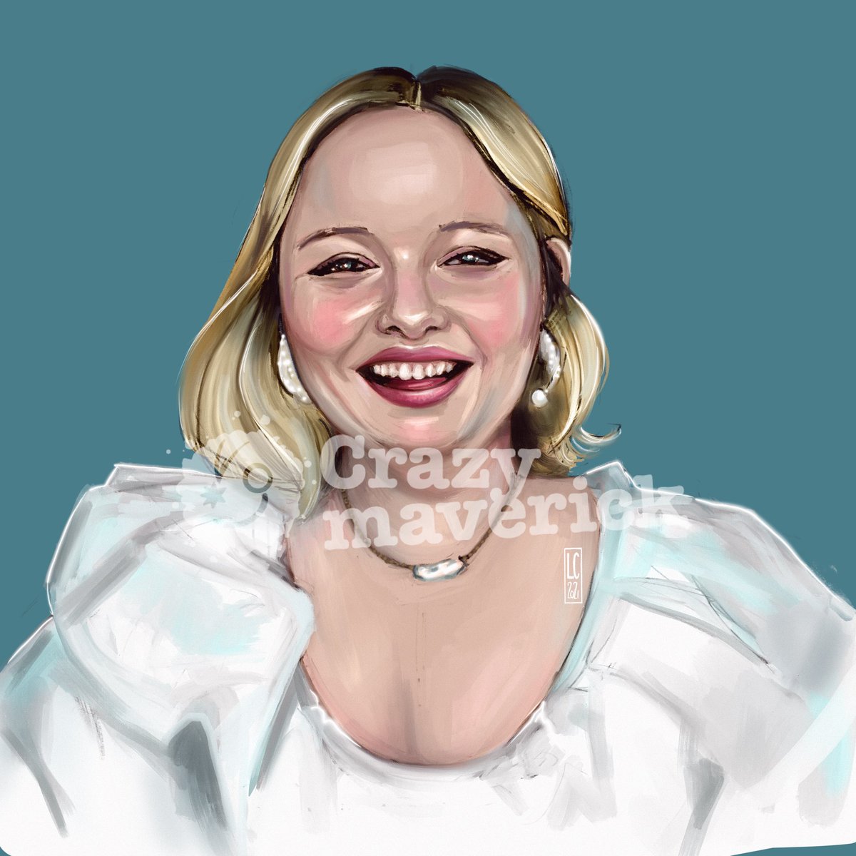 Digital portrait by our @Elece22 for the #portraitartistoftheweek @skytv We are fan of the talented @nicolacoughlan and her smile and laughing, more people like her please! 
#mypaotw #portrait @Procreate
