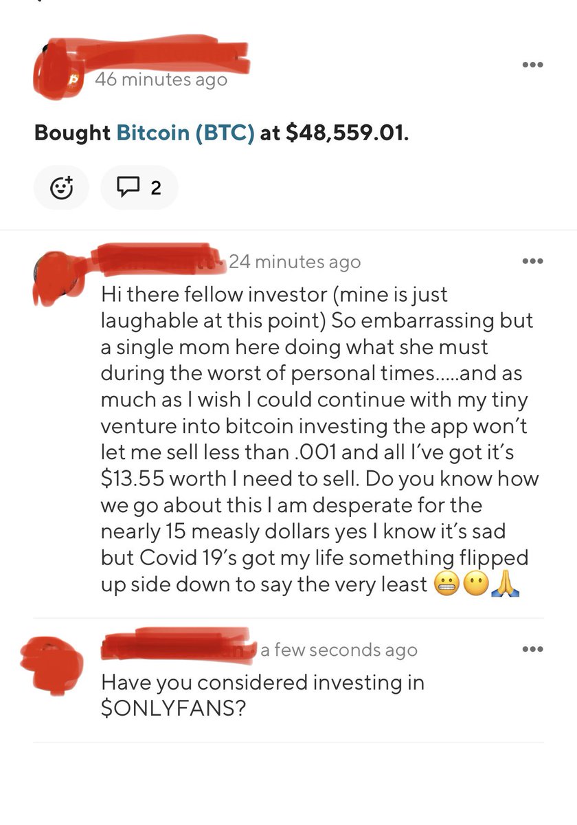 RiptheDip's tweet photo. SoFi Investing is getting.... social
$BTC #OnlyFans #invest https://t.co/5GzVmdHBiw