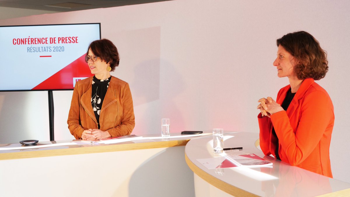 WeAreArkea's tweet photo. [CONF’ DE PRESSE #CovidCompatible] 
@HeleneBernicot et @Anne_LeGoff ont présenté les résultats annuels du @cmarkea.

✅ Le groupe confirme des fondamentaux solides et la résilience de son modèle de développement original : coopératif et collaboratif.
#RésultatsAnnuels #WeAreArkea https://t.co/qF1mXTKfh5