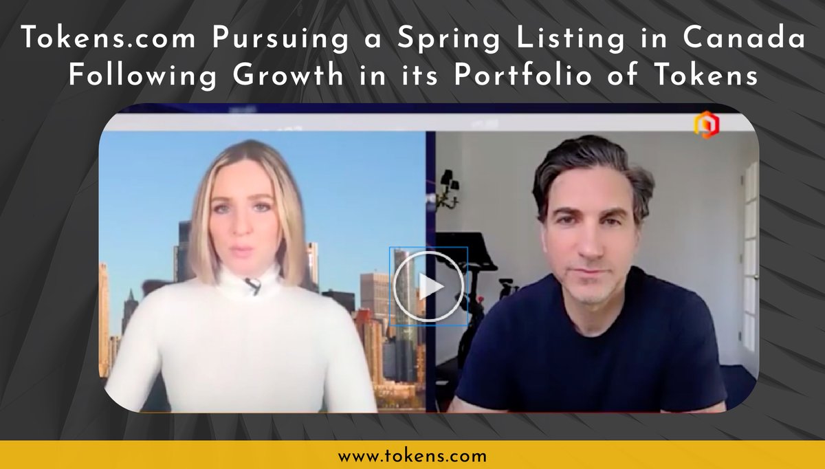 Tokens.com pursuing a spring listing in Canada following growth in its portfolio of tokens. Watch the full interview with Tokens CEO @AndrewKiguel and @christicorrado from @proactive_NA at the following link: ca.proactiveinvestors.com/companies/news… #tokens