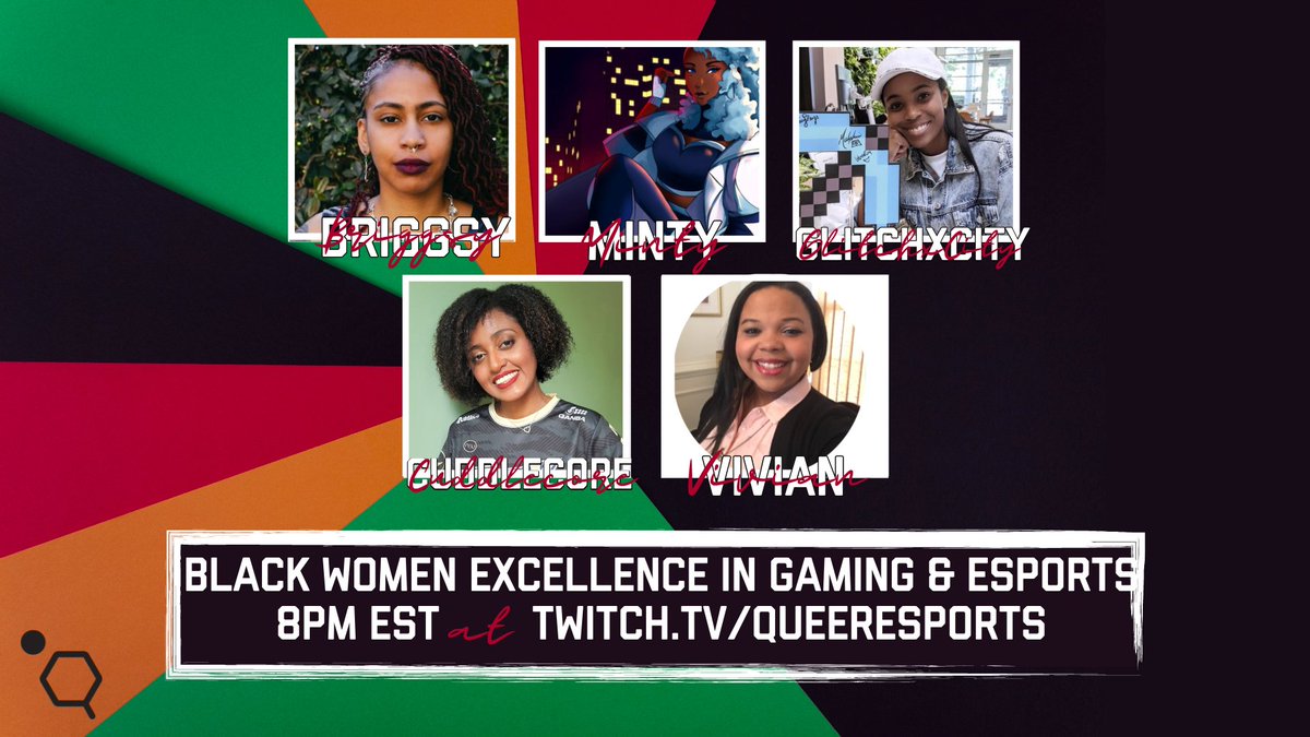 ‼️SHARE THE NEWS!‼️ 

Tonight's #BHM panel at 8PM EST is BLACK WOMEN EXCELLENCE in Gaming &amp; Esports! 👏🏾 You won't want to miss the great insight and deep dive into the struggles &amp; achievements of black women in the gaming and esports industry. Tune in at twitch.tv/queeresports!