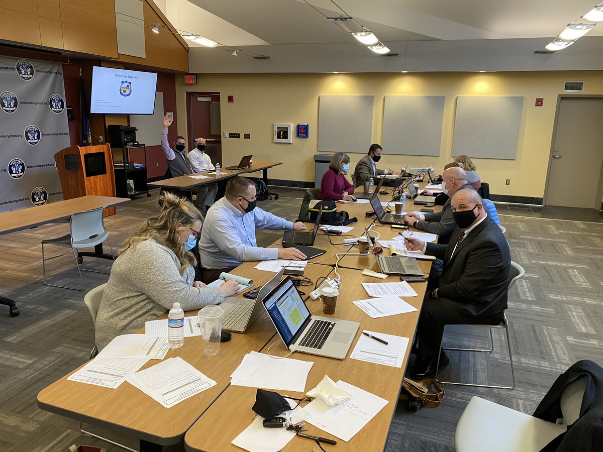 NNEPAC_Chair's tweet photo. NNEPAC members are on-site at the Londonderry PD today for a mock assessment as they prepare for their initial CALEA LE accreditation.  @RpmNortheast @CALEA_org https://t.co/tujZRG56d2