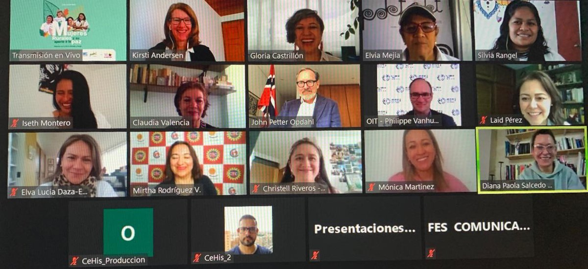 NoruegaenCOL's tweet photo. Interesante conversatorio, @elespectador, con las mujeres, líderesas del Pdet Sierra Nevada y Perija. Proyecto financiado por Noruega que empoderan a las mujeres a ser constructoras de paz en el sector rural. @OITAndina #Colombia2020 #CTC #CUT #Fescol https://t.co/xpvz1gQvPm