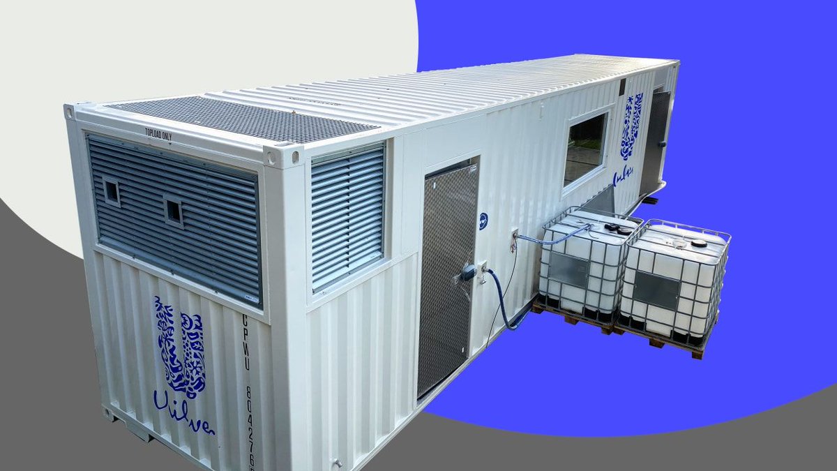MaterialCX's tweet photo. Taking local to a whole new level - and scale! Unilever’s new nano-factories fit in a shipping container, so they can go anywhere in the world https://t.co/qH0pQ6XQ8z #nanofactory #shippingcontainer #localmaterial #localmade https://t.co/IVQvuj2dAy