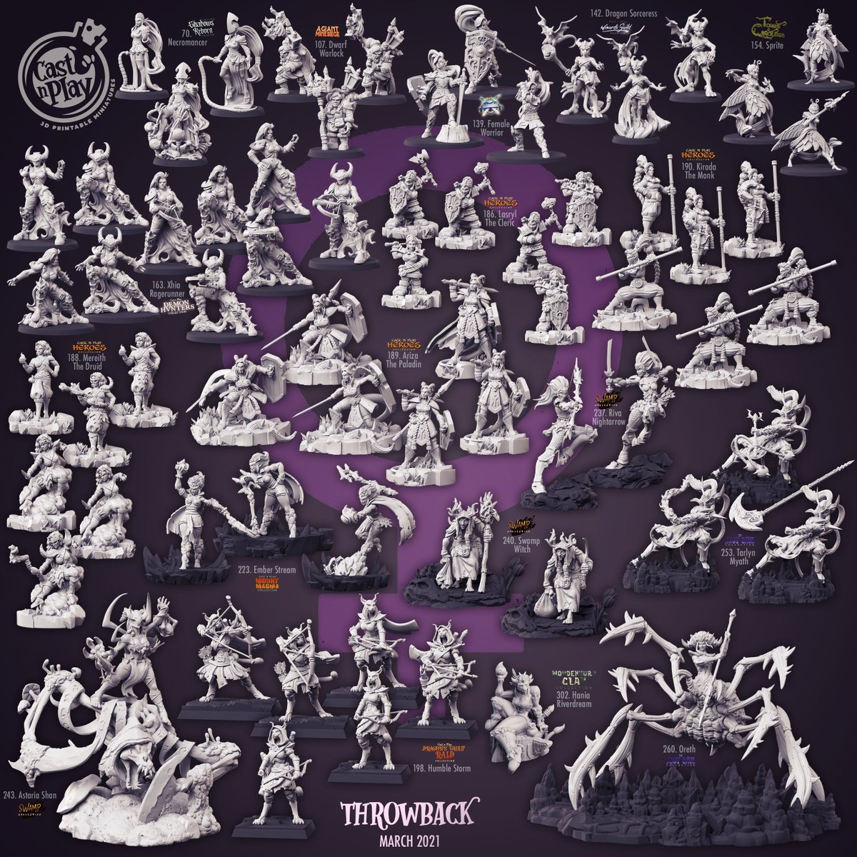 March’s throwback is pretty sweet. All-female pack celebrating Women’s month + 4 extra bonus female hero models to celebrate! 🙆‍♀️👩‍🦳

#castnplay #myminifactory #3dprinting #trrpgs #dndminiatures #3dprintedmodels #patreoncreator #tabletopgame #rpggame #rpggirl #herominiature