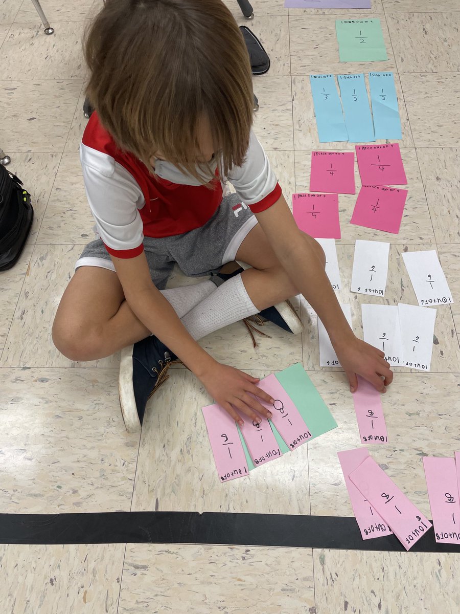 Feddersenthird1's tweet photo. Experiencing equivalent fractions in 3rd grade hybrid #spottedatLOW https://t.co/t8SFLN8PKX
