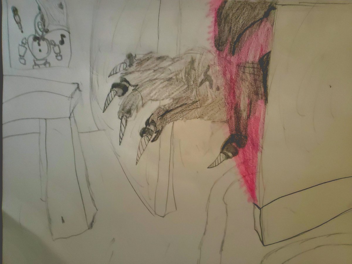 Voxx_03's tweet photo. Heres my own drawings of 
Ťhë Hàñđ of a mysterious animatronic so here it is!!! ^vv^
#FNAF #FiveNightsAtFreddys #fivenight https://t.co/WIePhSrMLD