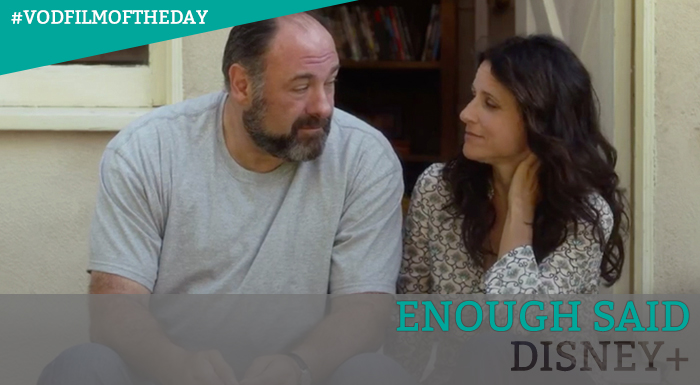 VODzillaMag's tweet photo. "James Gandolfini and Julie Louis-Dreyfus are on charming form." Our #VODFilmoftheDay is Nicole Holofcener's awkward, warm, honest and funny Enough Said, now streaming on Disney+ Star: https://t.co/cCGBGQTScX #EnoughSaid #DisneyPlusStarUK #StaronDisneyPlus https://t.co/dbc5UjHygc