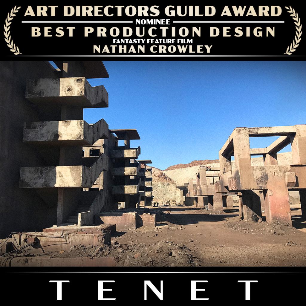 Congratulations to our amazing production design team — #TENET has received an #ADGawards nomination for Best Production Design in a Fantasy Film!