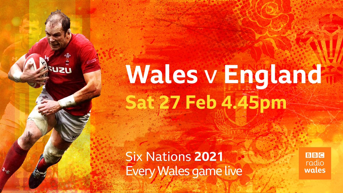 Tomorrow! It's Wales v England #SixNations2021 🏉

C'MON WALES! 🏴󠁧󠁢󠁷󠁬󠁳󠁿🔥

#WALvENG
KO 4.45pm 

Available on all frequencies and <a href="/BBCSounds/">BBC Sounds</a>