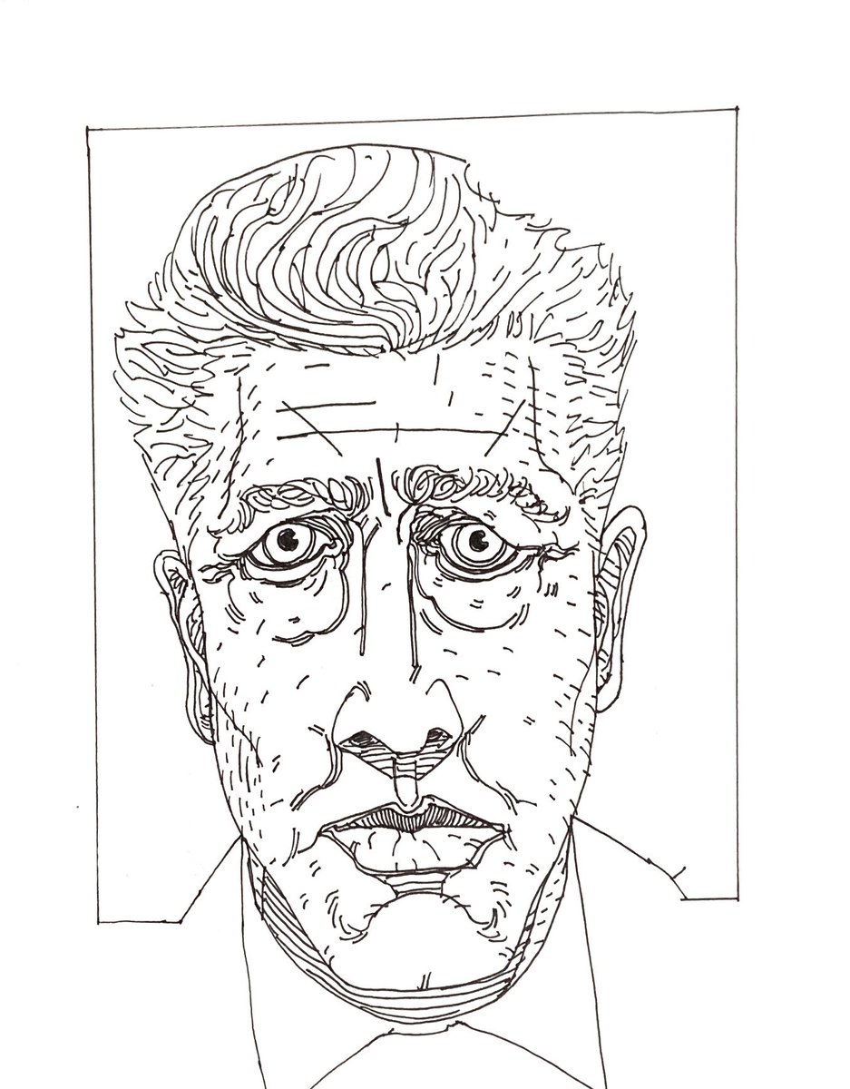 David Lynch has a very cool face that I enjoy drawing very much #sketch #sketchbook #penandink #illustration #davidlynch #twinpeaks #eraserhead 