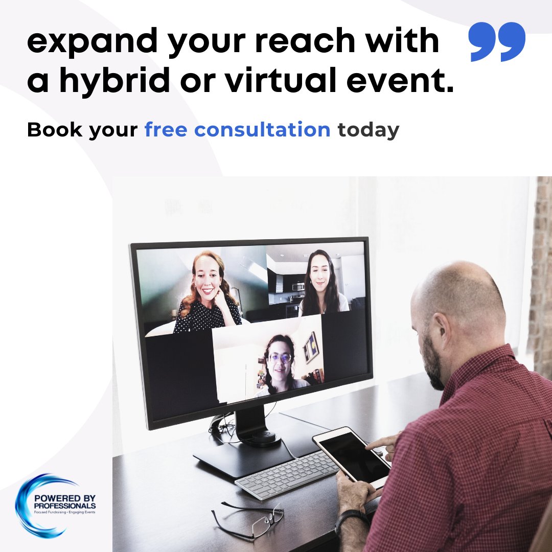 Just because your donors may not be face-to-face doesn’t mean you can’t forge connections with them and expand your donor base in the process. Times are changing, and so is fundraising. Contact us now for a consultation.
•
#virtualevent #hybridevent #nonprofit