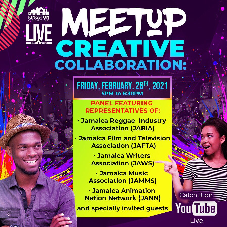 JamaicanWriters's tweet photo. Hey writers! Join today’s conversation on creative collaboration with @kgncreative @jaftaonline JAMMS @animateJamaica and @JaRIAent 

Are we stronger together? What should we/ are we working on? Chune een today at 5pm on YouTube https://t.co/HWf1cc12ax
