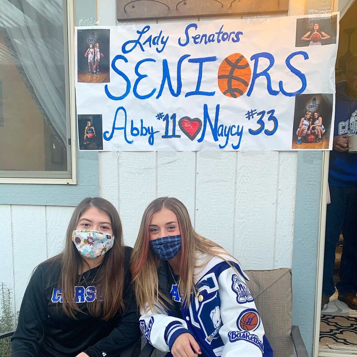 CHSLadySenators's tweet photo. Celebrating our seniors tonight! No season but both gave so much to this program over the the last four years! We will miss them as we watch them go on their next adventure! 🏀❤️🙏💪 https://t.co/11ayYdqnqa