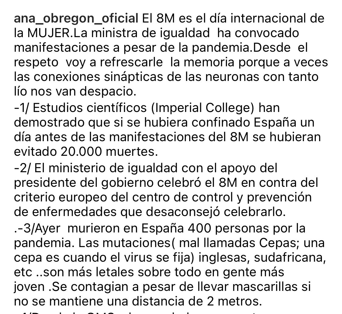 guidoprincesa's tweet photo. Esta mujer, Ana Obregón, ridiculizada tantas veces por la izquierda por no querer ser esclava de sus dogmas, es más mujer que todas las del Ministerio de Igualdad juntas y más intelectual que toda la cuadrilla firma-manifiestos de bardenes, almodóvares, diegosbottos, etc juntos. https://t.co/jFyvBLHt1Z