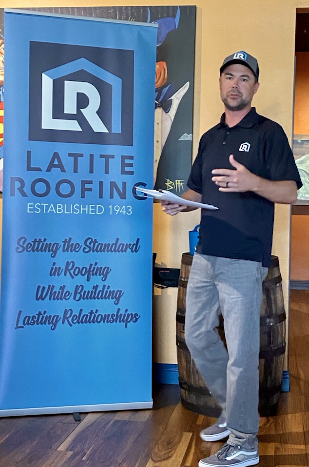 LatiteRoofing's tweet photo. Our Fort Myers Business Development Manager, Geremy gave a great presentation to GROW Business Network about our maintenance services this week. Thanks, GROW for having us! https://t.co/Wi16gt6X3C