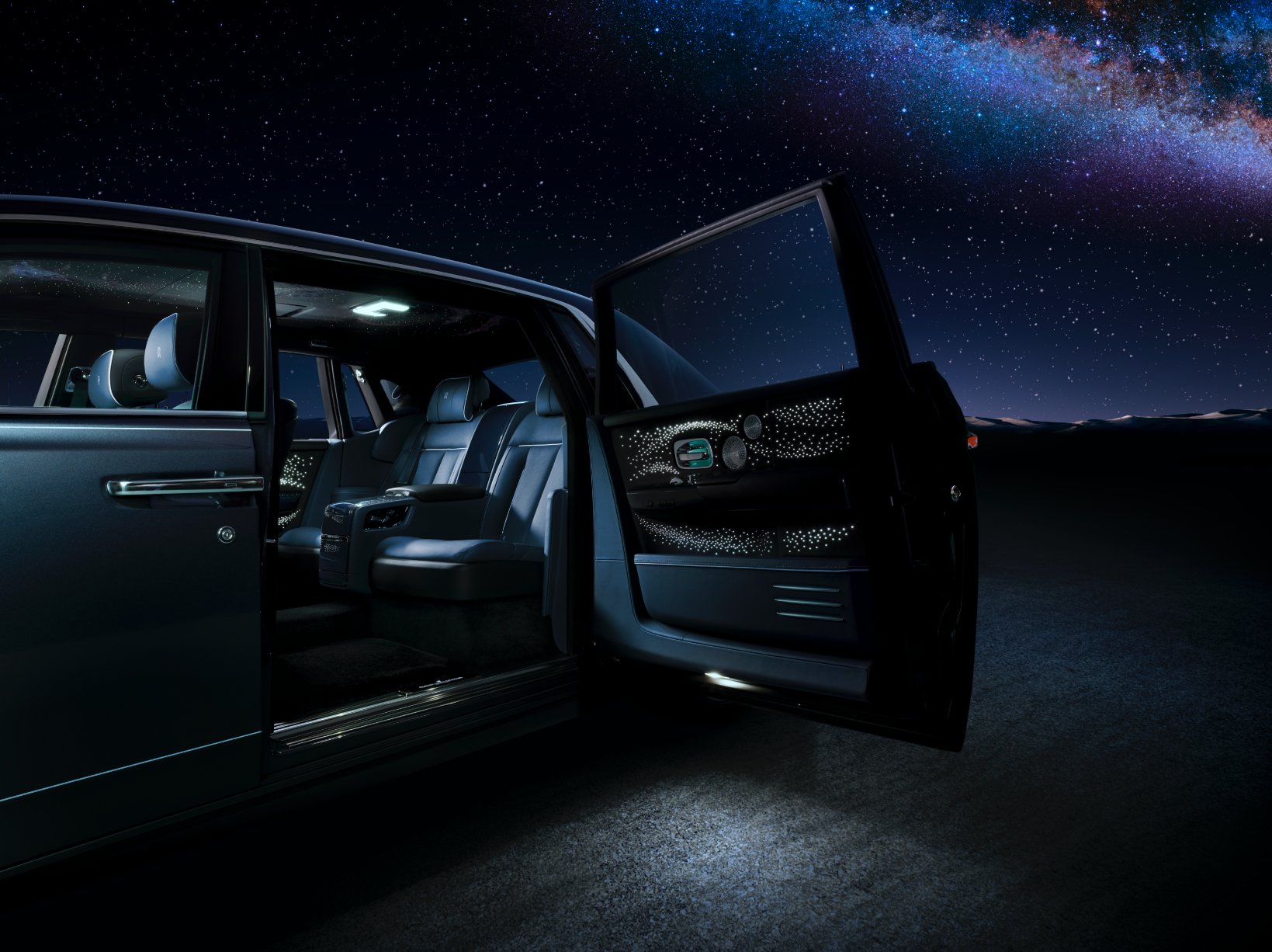 RollsRoyce Motor Cars  The Wraiths Starlight headliner is made of 1340  gleaming fibre optics painstakingly installed by hand As you would expect  from RollsRoyce they can be sewn into the constellation
