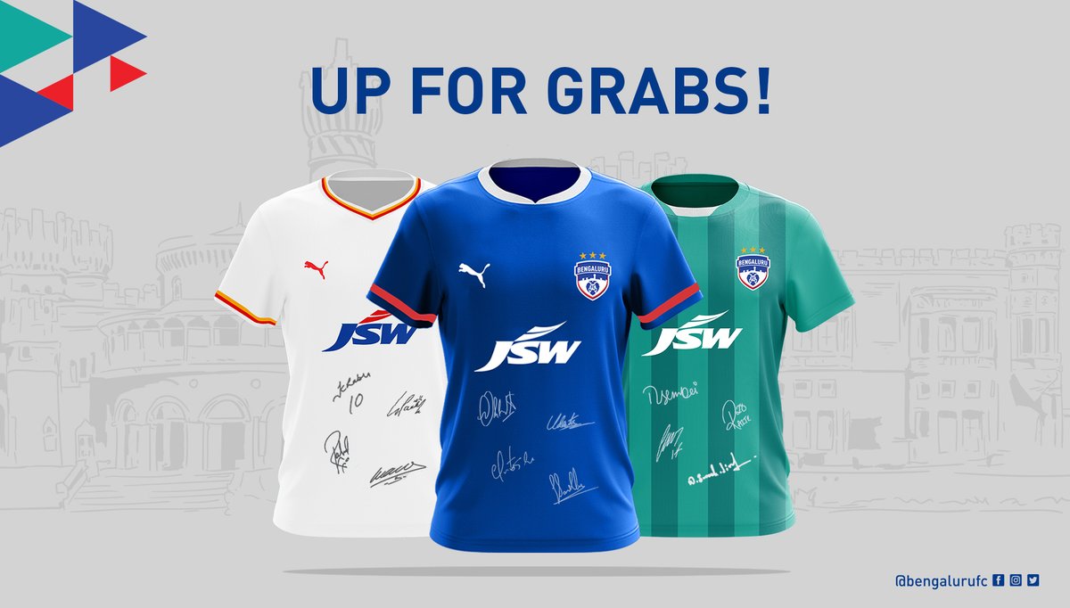 𝐓𝐇𝐄 𝐁𝐈𝐆 𝐎𝐍𝐄! We're giving away a squad signed home, away or third kit to ONE lucky winner on this space. All you have to do is retweet and like this post, and follow <a href="/bengalurufc/">Bengaluru FC</a>. 🔵

Winner to be announced on March 10th. Go on, then! 🔥 #WeAreBFC