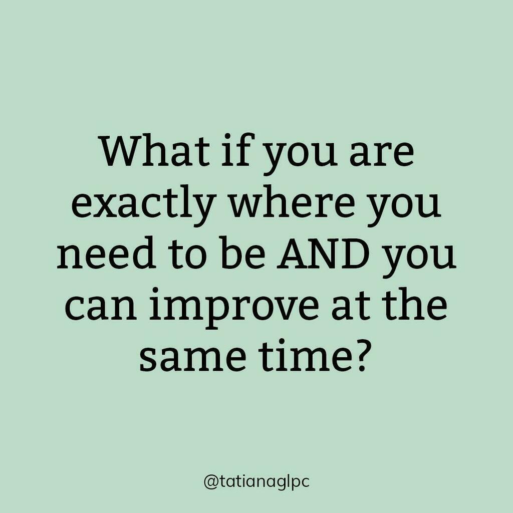 This was one of those "mind-blown" moments...⁠
⁠
⁠
I was meeting with a client who felt like she couldn't focus on accepting where she currently is while she still had all of these things she had to improve.⁠
⁠
⁠
She said to me, "I usually think … instagr.am/p/CLwdRN7swJA/