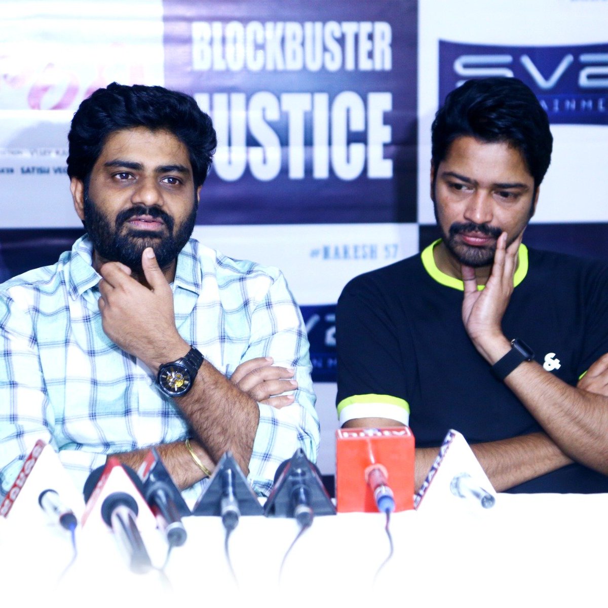 FilmyFocus's tweet photo. #Naandhi Press Meet At Rajahmundry!
Team expressed their happiness for making it a #BlockbusterJustice & Thanked Audience and Media For the Support!
@allarinaresh @vijaykkrishna @SatishVegesna @varusarath5 @SricharanPakala @ChotaKPrasad
@SV2Ent https://t.co/zh5HlU33Ub