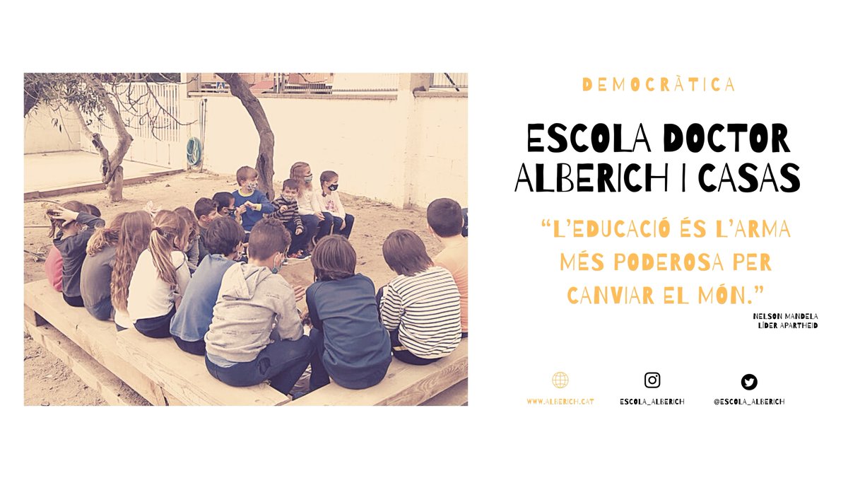 Escola_Alberich's tweet photo. “L’educació és l’arma més poderosa per canviar el món.” #NelsonMandela 

#PortesObertes 
#Preinscripció

#ViuLaPública
#EscolaAmbFlow

#XarxaEscolesPúbliquesReus #XEPR

@ReusXarxa @educaciocat @reus_cat https://t.co/0svmxscis2