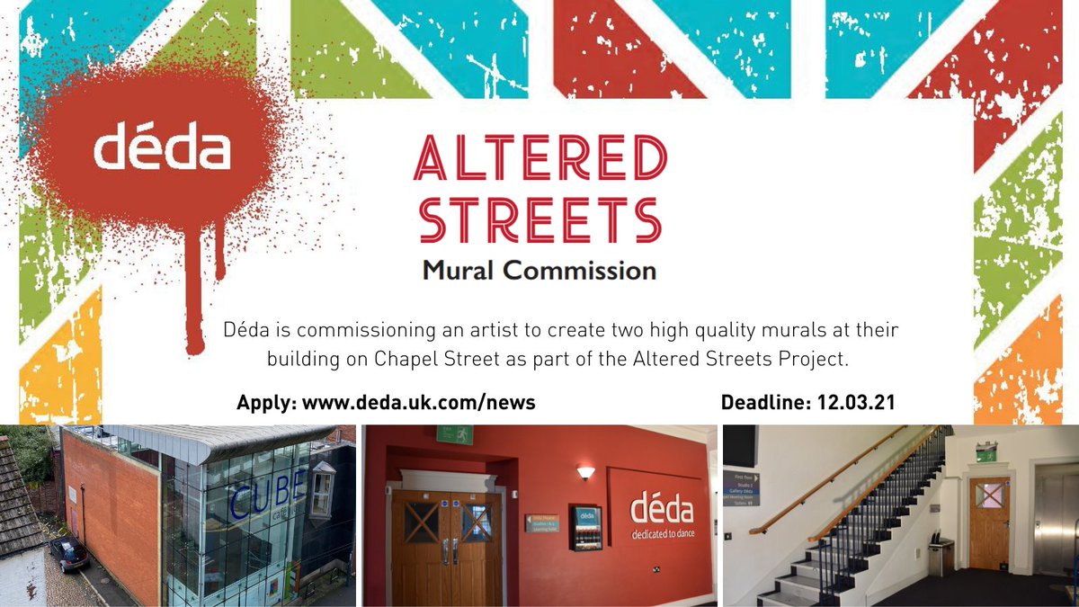 dedaderby's tweet photo. OPPORTUNITY! We are looking for an artist to create two murals inspired by the theme of #transformation as the first stage of our #AlteredStreets project. 
Closing date for applications: 12 March 2021   https://t.co/e0DtOyI7QC https://t.co/DLIAn6rrK9
