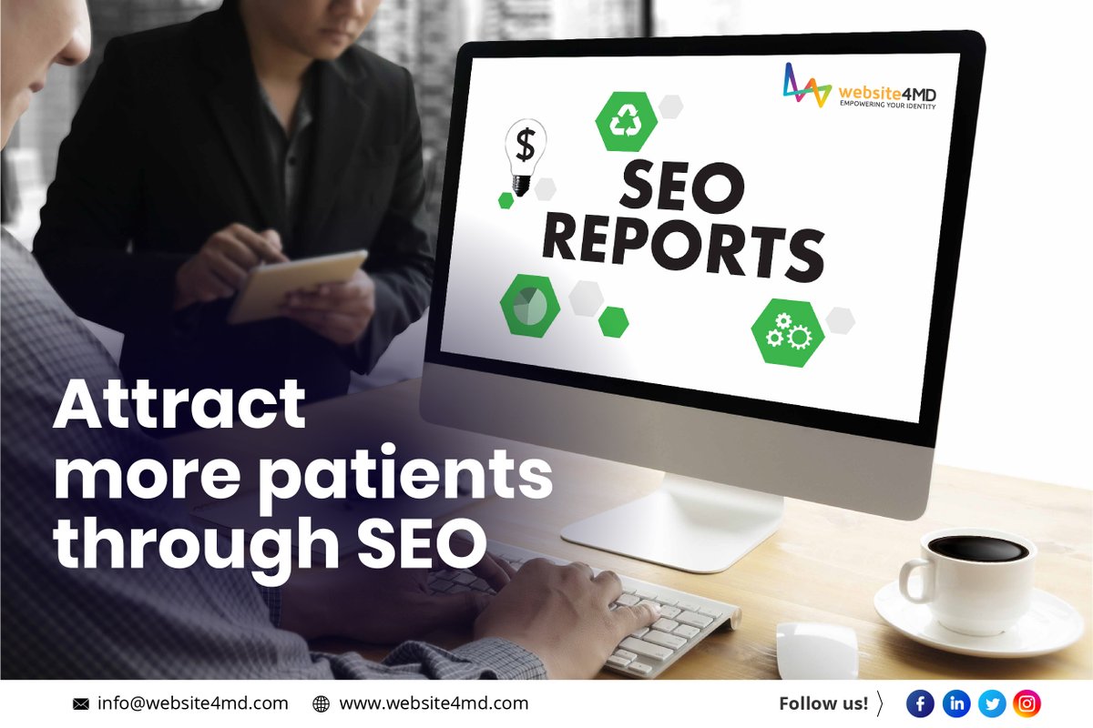 Website4MD's tweet photo. One of the main reasons you have a website is to increase your patient base. SEO will help you gain better rankings in search engine result pages – and that translates to more targeted visits and essentially to more patients. 
#MedicalMarketing #DigitalMarketing #SEO https://t.co/Lnj8uDPFz8