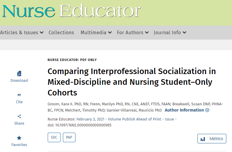 NEjournalonline's tweet photo. "Comparing Interprofessional Socialization in Mixed-Discipline and Nursing Student–Only Cohorts" The study demonstrates that IS can be significantly increased whether students participate with single #discipline peers or in mixed-discipline settings. https://t.co/dkwz8ltpZD https://t.co/gX5mQzVA1j