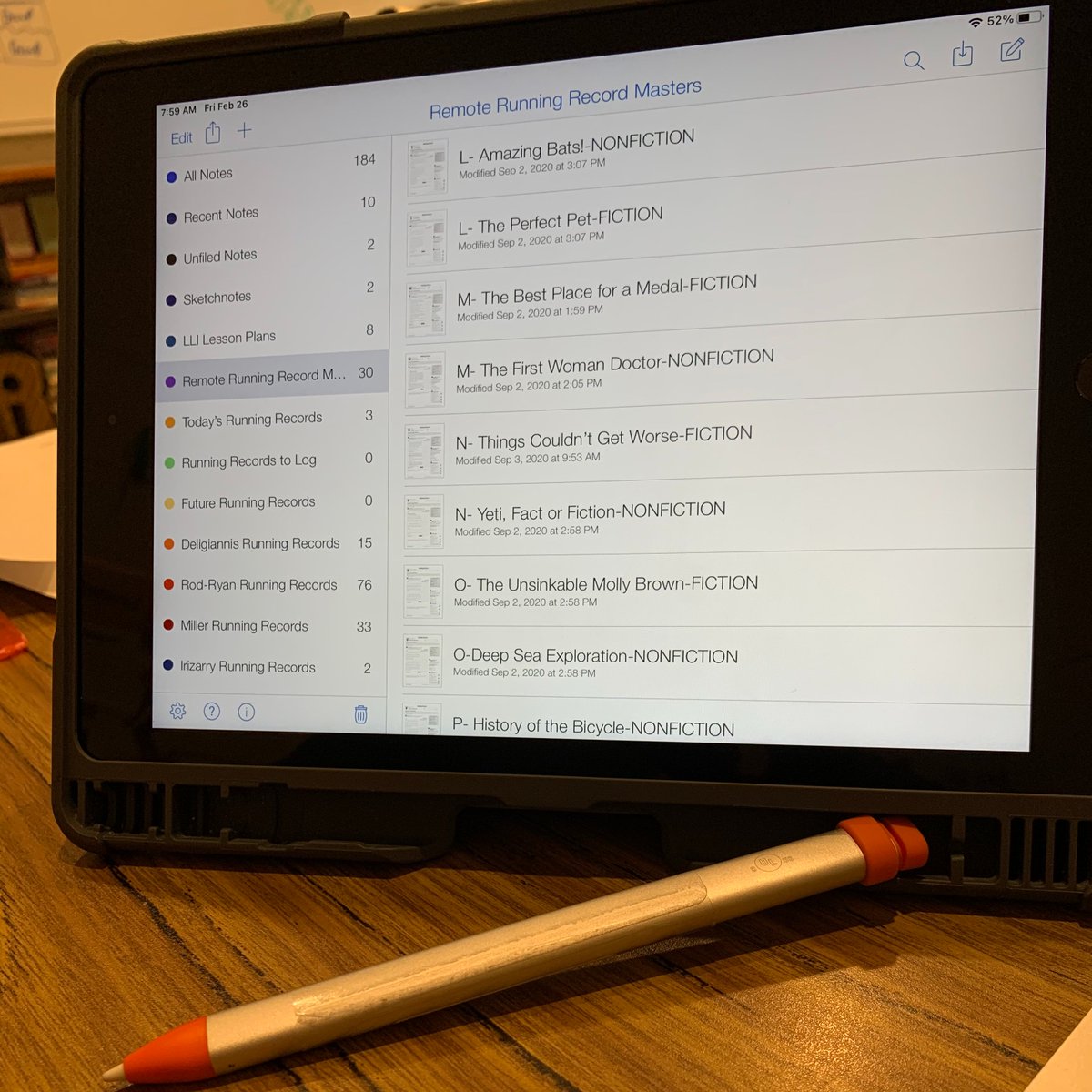Today marks the 150th REMOTE #runningrecord that I've given this year! Our students are amazing and SO much progress has been made. With my trusty <a href="/Logitech/">Logitech</a> crayon and <a href="/NotabilityApp/">Notability</a> and my new partner  @zoom_us- I can still assess students without missing a beat! #d100inspires