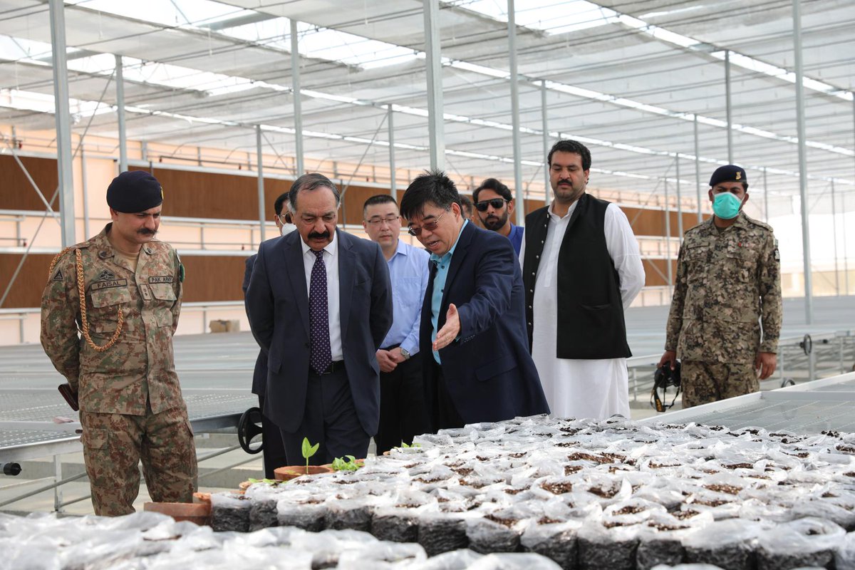 Honered to receive Hon. Governor Mr. Amanullah Khan Yasinzai visiting Gwadar Free Zone. Hon.  Governor  satisfied by seeing so many local brothers employed in Smart Green House, Goat Farm and Pak China Green Parks.
