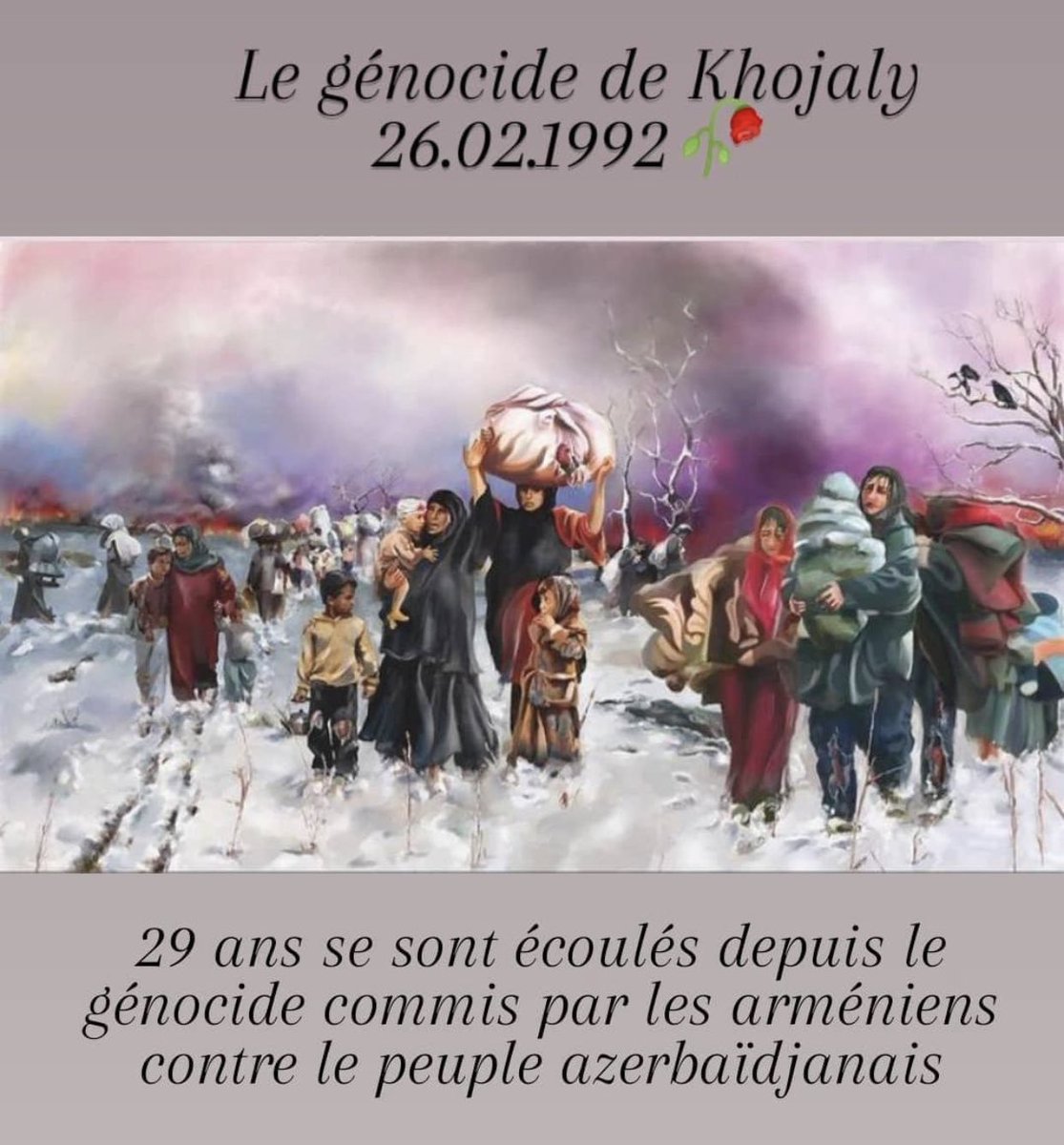 Khojaly est la plus grande preuve du vandalisme arménien, la nuit de la torture la plus brutale de l'humanité! 
#JusticeForKhojaly #26February #HocalıSoykırımı #hocalıkatliamı
