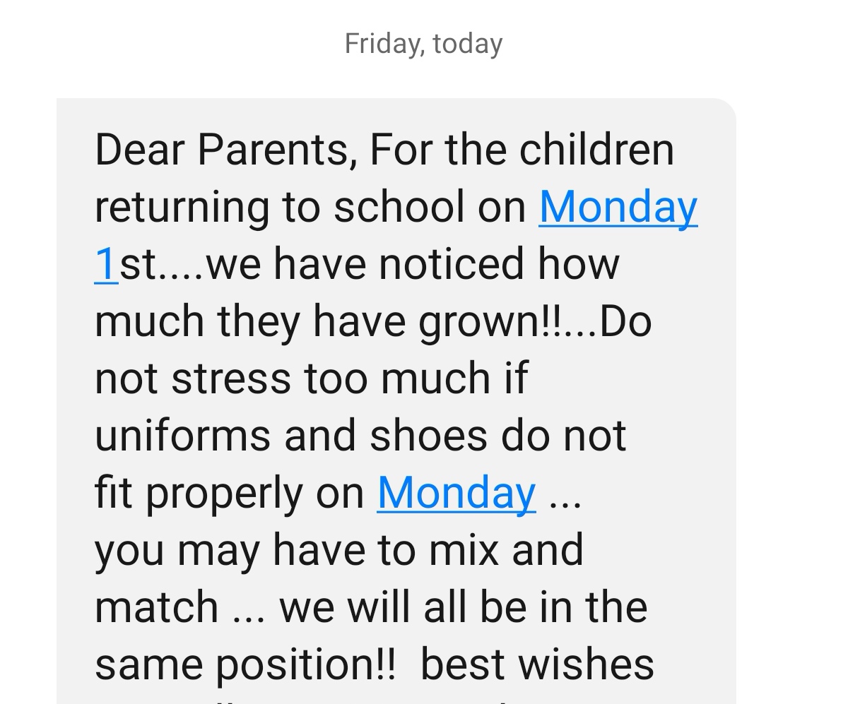 MissEims's tweet image. I love this message from the school. So very considerate. Takes some pressure off!!