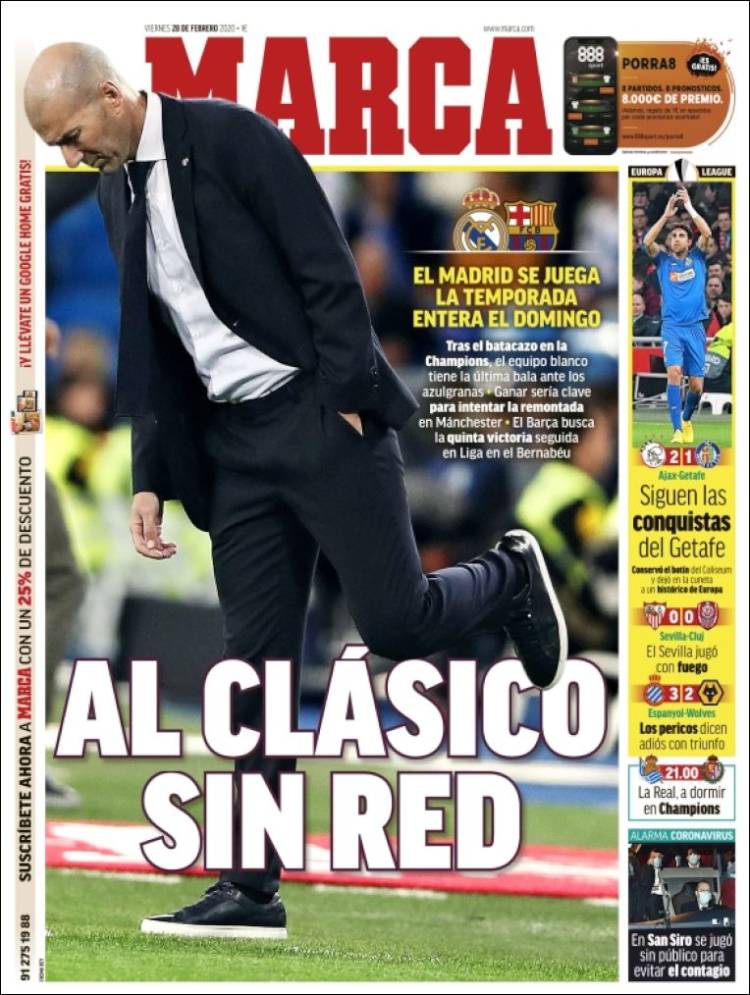 RubenVillegas79's tweet photo. Portadas de @marca con 1 año y 2 días de diferencia:

Ambos eliminando en 1/16 de Europa League a gigantes europeos.
•El Getafe al AJAX (4 Champions).
•El Granada al Nápoles (1 UEFA).

#Diferencias 🧐

28/02/2020               26/02/2021
Ajax 2-1 Getafe       Napoli 2-1 Granada https://t.co/7DbMS2JiEy