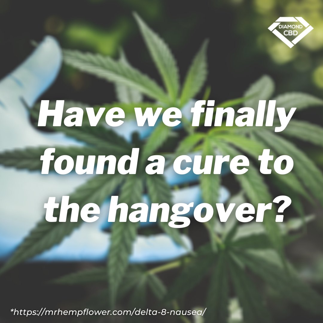 #Delta8 has been stated to be possibly the most effective hangover cure you’ll ever come across 😱.

It has antiemetic, anxiolytic, appetite-stimulating, and neuroprotective properties.

Have you tried it? Tell us about your experience below. ⬇️

#DiamondCBD #CBD