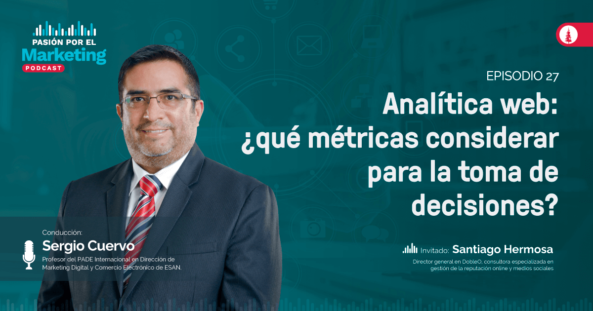 esanperu's tweet photo. #ESANPodcast 

Conoce en el nuevo episodio del podcast #PasiónporelMarketing cuáles son los alcances de la analítica web y las principales métricas que deben considerarse dentro de una estrategia comercial. 

¡Escúchanos en Spotify! https://t.co/1AePgc0k4z https://t.co/cpOAbOROn2