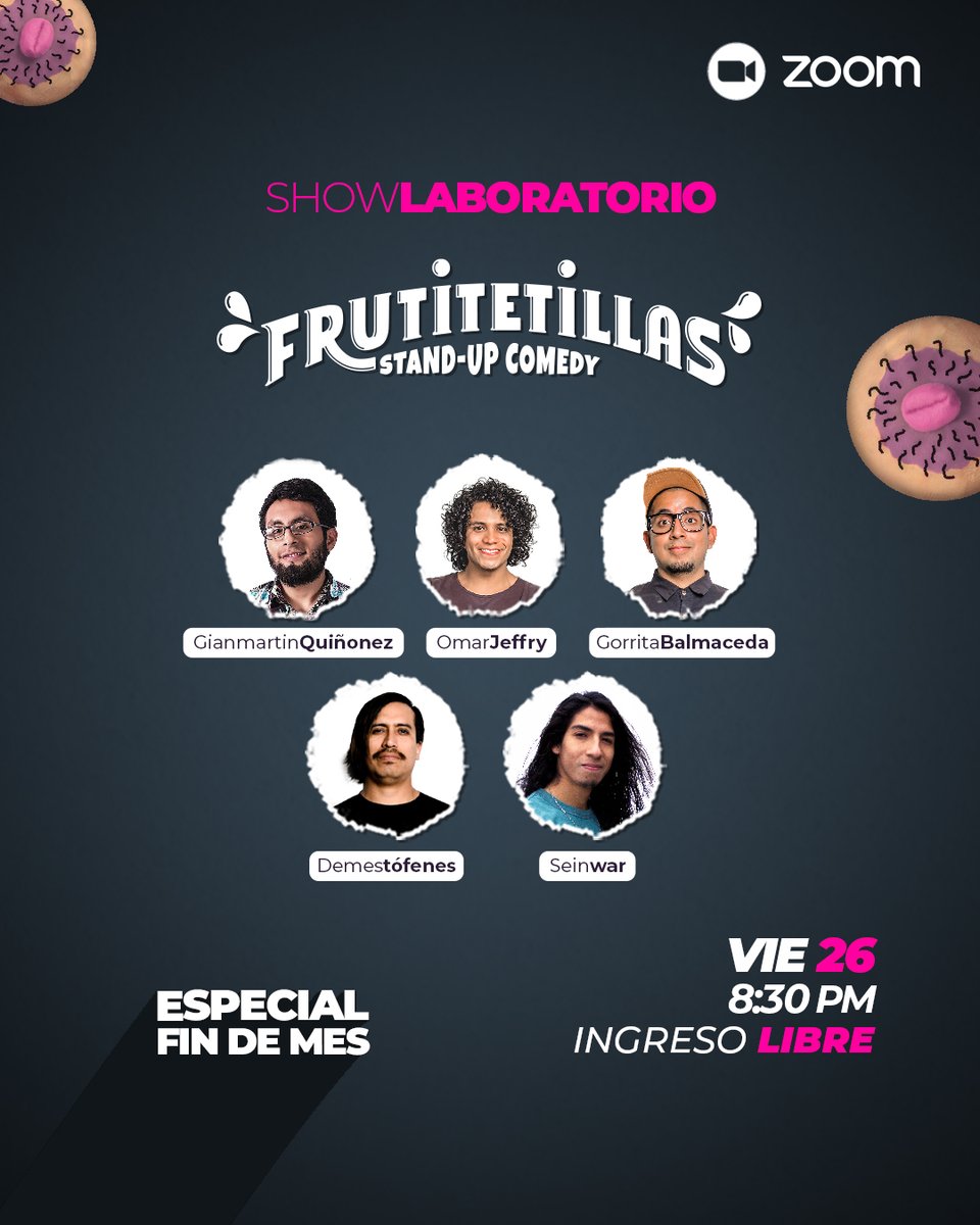 frutitetillas's tweet photo. Hoy hoy hoy 8:30 pm Via Zoom 🎙️🤪
#StandUpComedy #TotalEsGratis #FrutitetillasComedyCorp
@demestofenes @BalmacedaBayona @OmarJeffry @seinwartv https://t.co/lw2MWmuiSS
