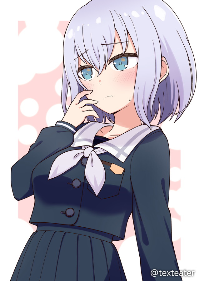 お題箱より バンドリからmorfonicaの倉田ましろちゃん 口元に手を当てて いしまり のイラスト