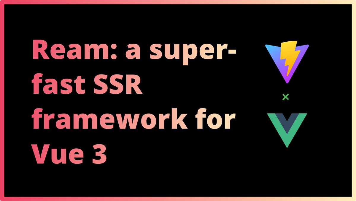 After a month of development, I'm happy to introduce the first public beta of Ream, a new &amp; super-fast SSR framework for Vue 3, powered by <a href="/vite_js/">Vite ⚡</a> ⚡️

github.com/ream/ream