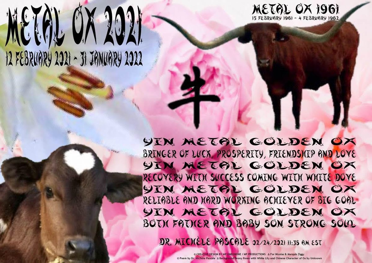 MPONEONONE's tweet photo. HAPPY CHINESE NEW YEAR !
💜MP @MPONEONONE
 
#YIN #METAL #GOLDEN #OX #BABY #SON #PARENTS #LUCK #PROSPERITY #FRIENDSHIP #LOVE #SUCCESS #SOUL #GOAL https://t.co/CMSLBPwJb2
