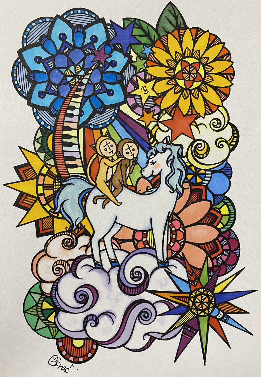 puuuuuhyam's tweet photo. ユニコーン🦄第2弾⭐
今度はポンヌフとプーヤンも一緒🌈

osrac☺︎

#イラスト #オリジナルイラスト #アナログイラスト #コピックイラスト #イラスト好きな人と繋がりたい #絵描きさんと繋がりたい #ユニコーン #ポンヌフとプーヤン #osrac https://t.co/reTt6BLAqr